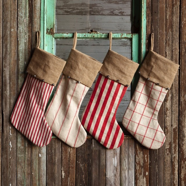 stockings hanging from a window frame