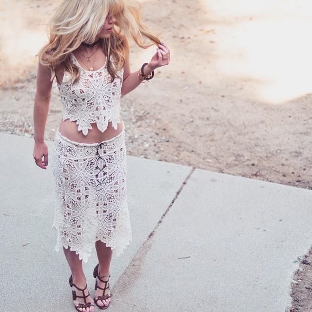 lace crop top and skirt diy