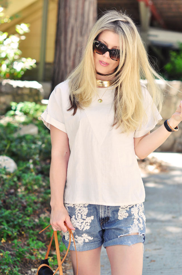 lace jean shorts- bohemain summer style