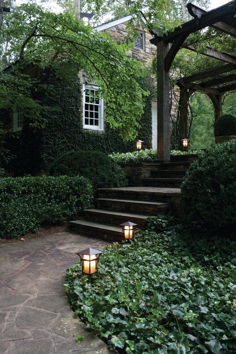 landscaping - stone walkways lush gardens