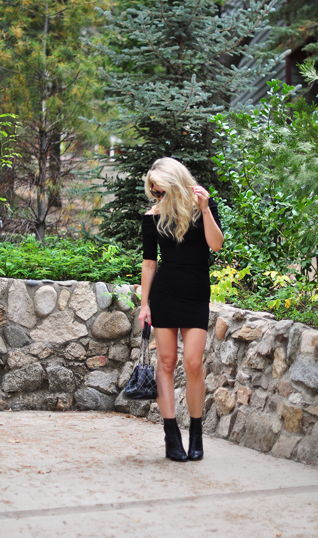 little-black-off-the-shoulder-dress-with-boots-for-fall