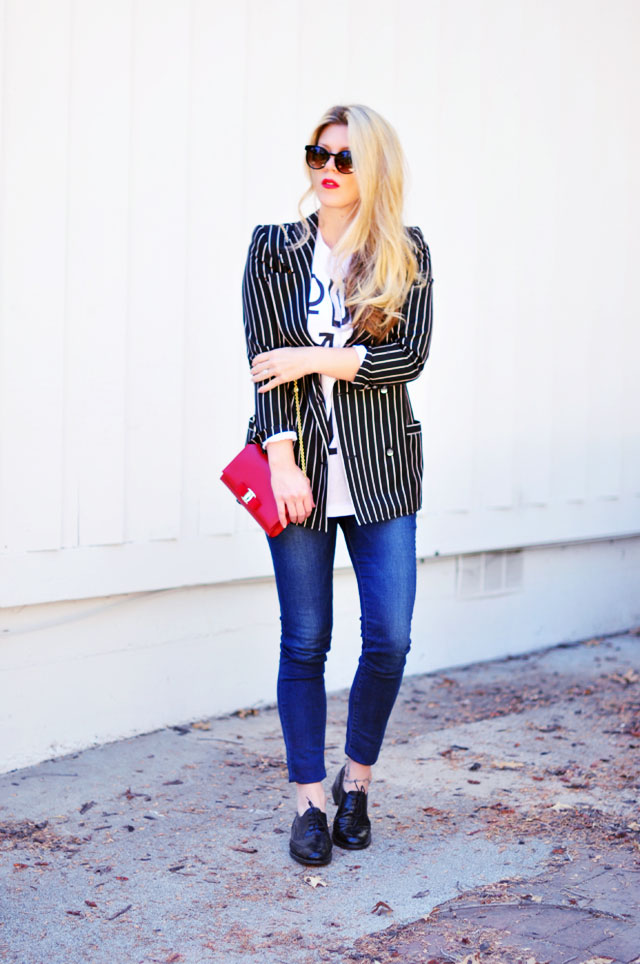 love is love-striped blazer-lace ups