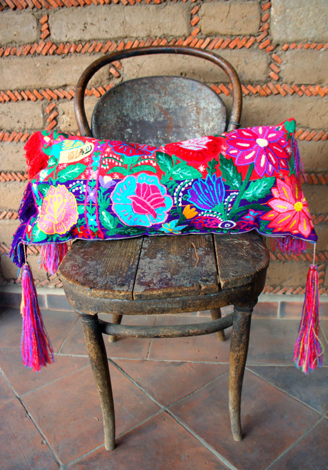 mexican pillow with tassels