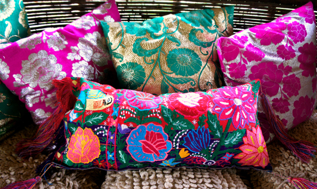 mexican textile pillows