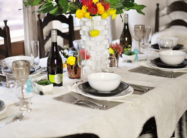 mixed texutres tablescape_wild flowers