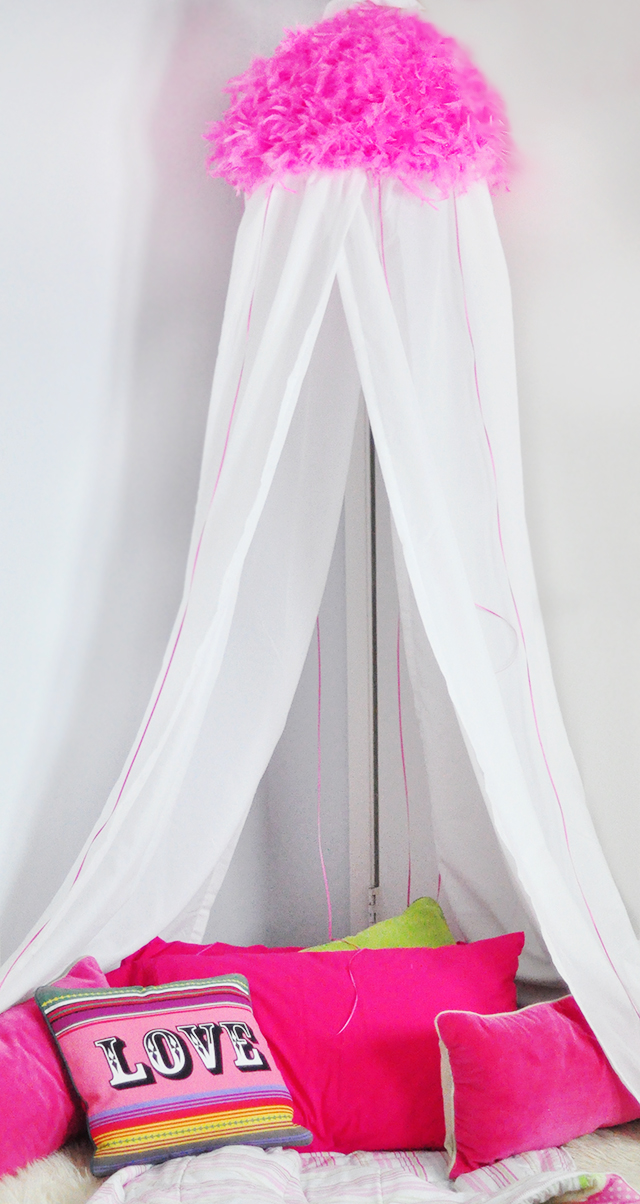 pink bed canopy for girls