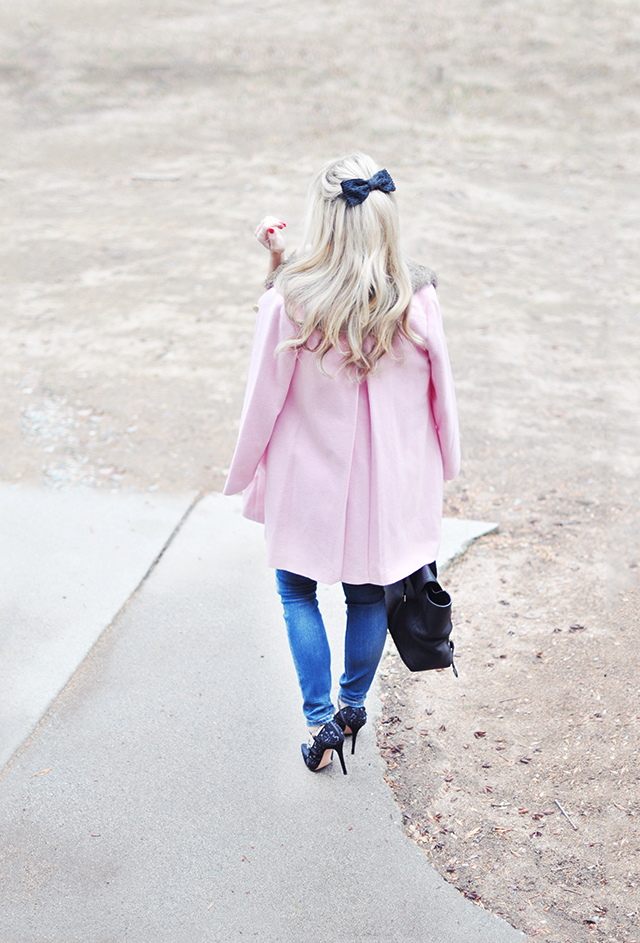 pink coat_hair bow