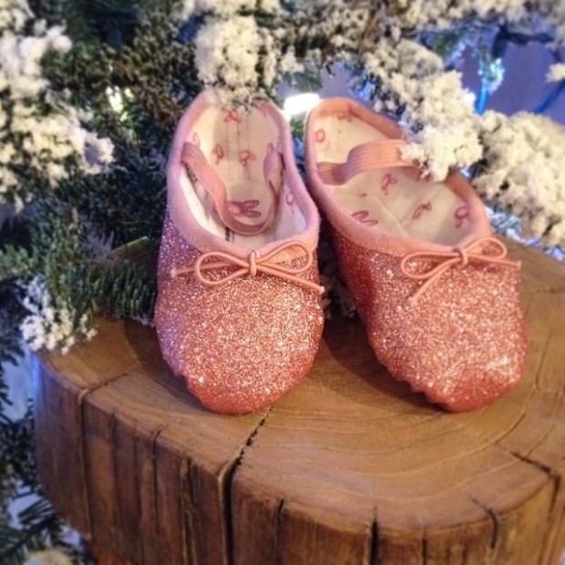 pink glitter ballet slippers