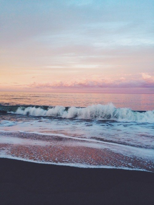 pink sunset over the ocean