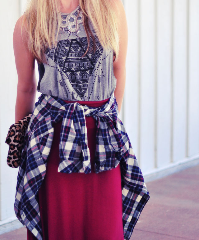 plaid+burgundy+tank