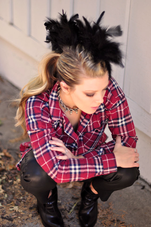 pretty grunge punk  - DIY feather mohawk headdress