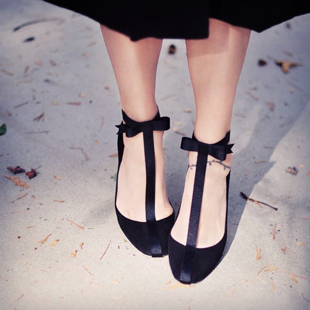 pretty shoes with bow ankle strap