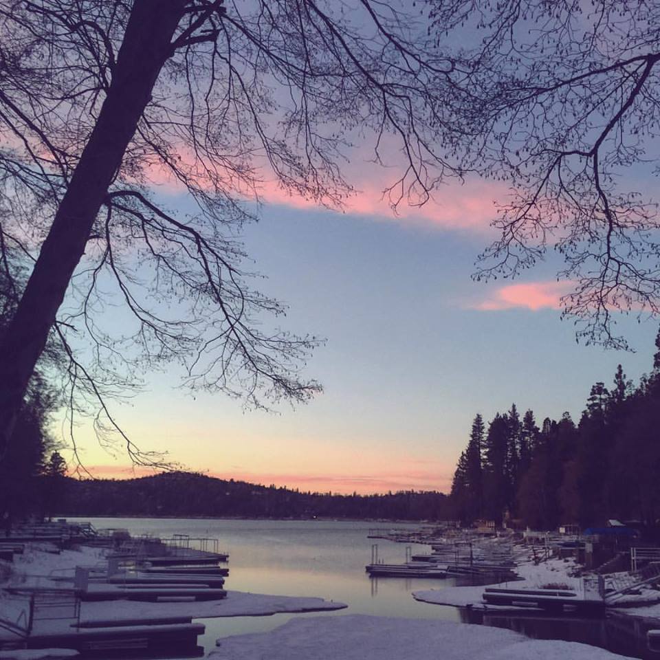 pretty sunset over the lake