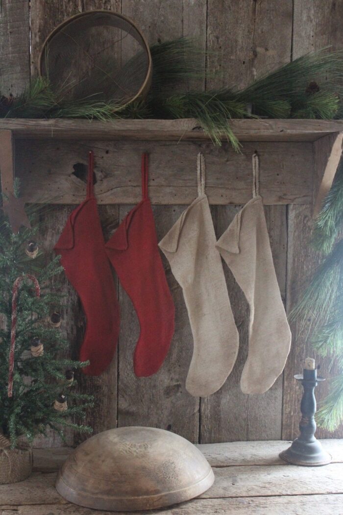 hanging stockings from a coat hook