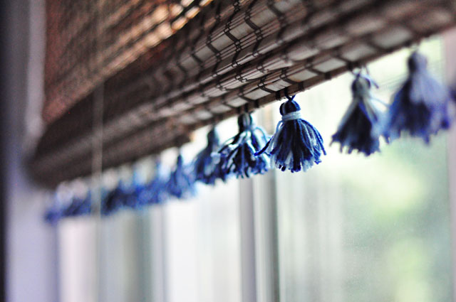 shades_curtains with tassels-bamboo shades DIY Tassels