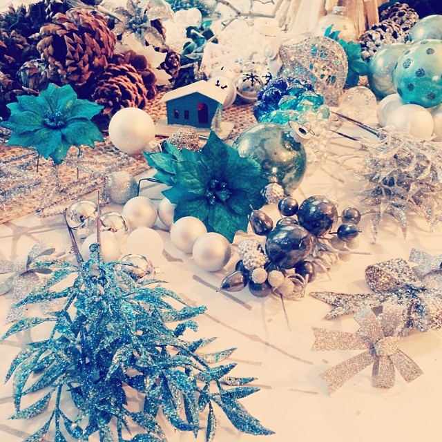 silver and teal christmas