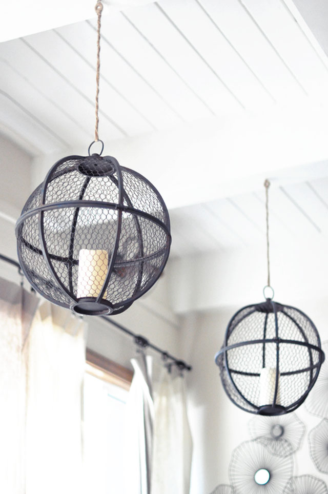 spherical hanging lanterns