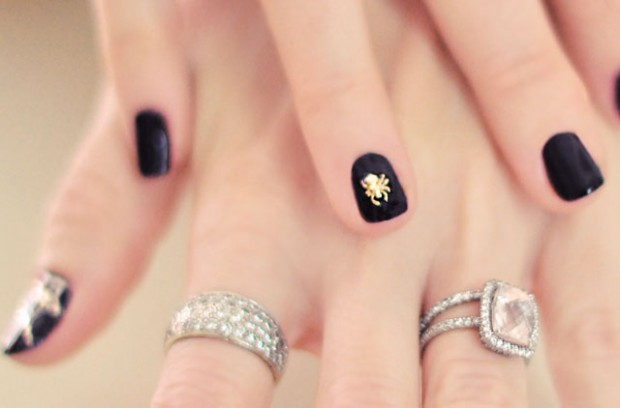 spider nails- pave diamond rings