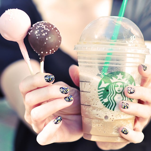 starbucks frap and cake pops