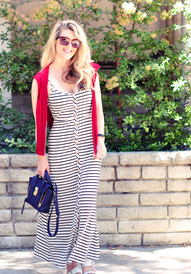 striped maxi with red white and blue