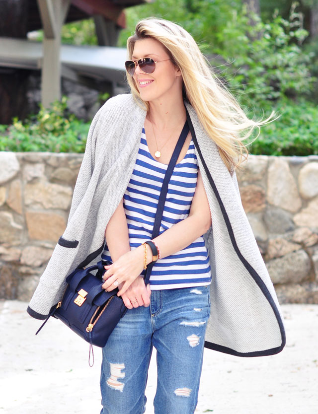 stripes and boyfriend jeans-summer casual