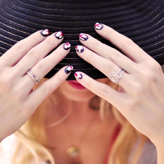 summer hat ikat nails