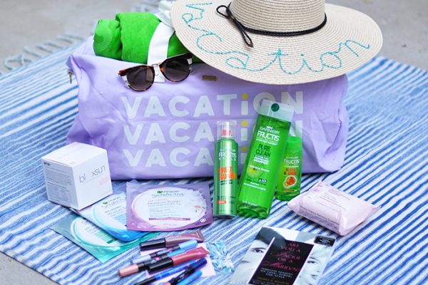 summer vacation giveaway-fendi sunglasses-loreal makeup-garnier hair and skin-bando duffel bag