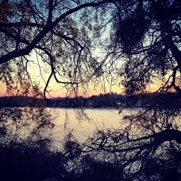 sunset on the lake