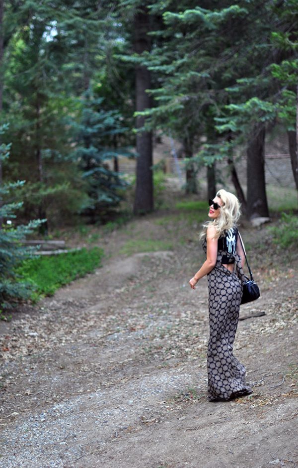 maxi dress layered over a crop tank tee with vans old skull sneakers - summer style
