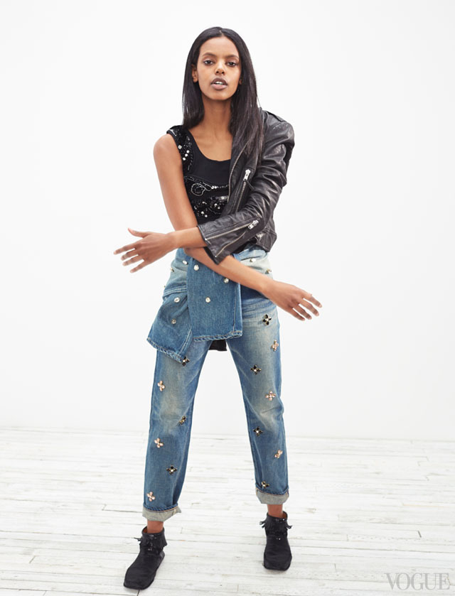 the new denim - 90s bedazzled jeans and leather