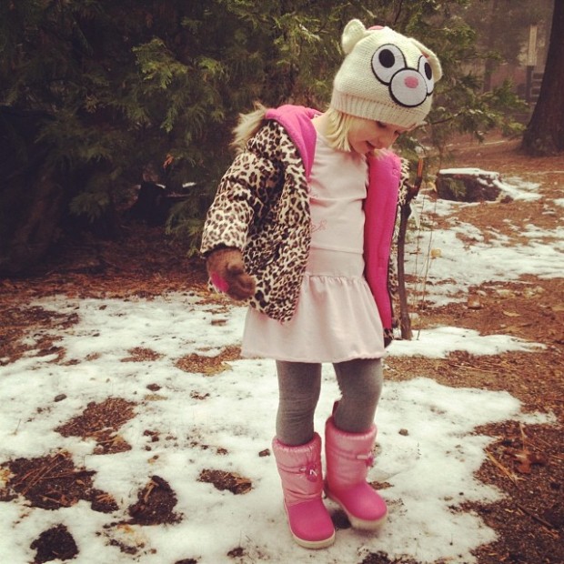 toddler in snow