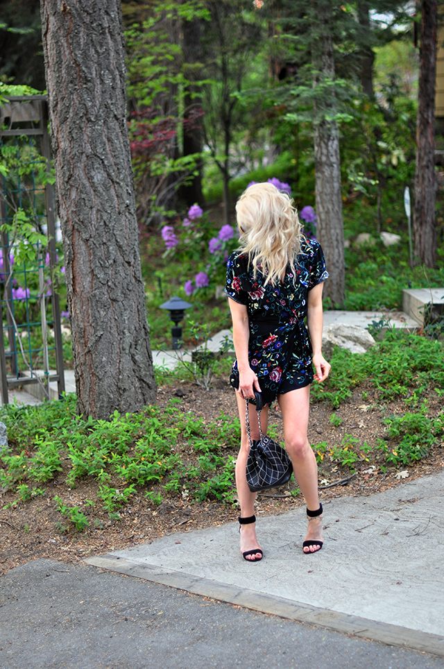 floral romper_summer style_big hair_vintage chanel