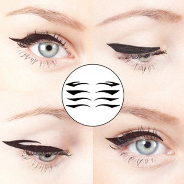 winged temporary eye makeup tattoos