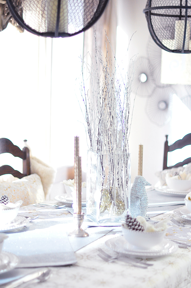 winter holiday tablescape