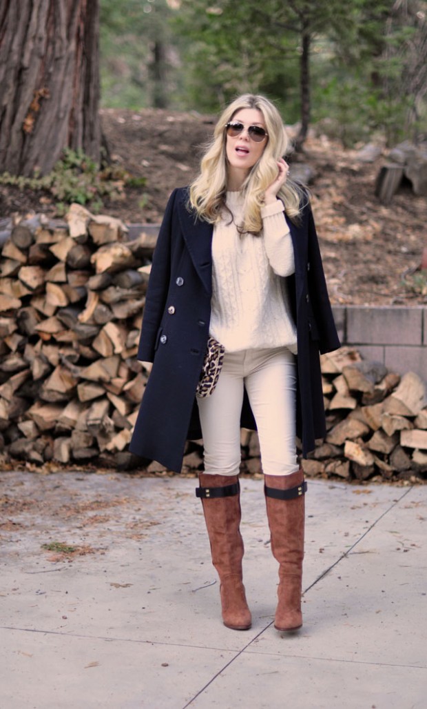 winter white outfit+navy_ cognac_aviator sunglasses